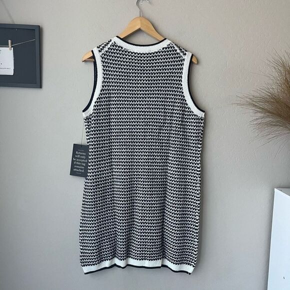 NEW Tuckernuck Pomander Place Dress Navy Stripe Knit Bardot Mini Dress Size XXL - Picture 7 of 9